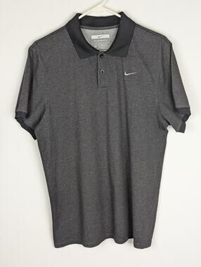 Nike Sports Tee Sz M  Black/Greys fit dry mens polo Chest42"Length27"collared SS